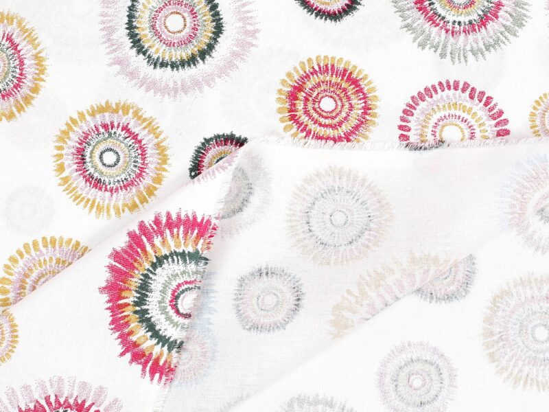 Cotton fabric colored circles by Stofex.