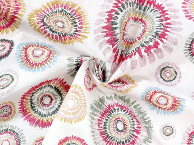 Cotton fabric colored circles by Stofex.