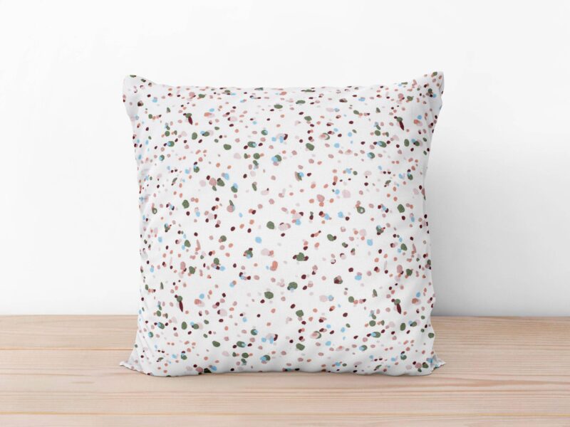 White cotton pillowcase with coloured grains by Stofex.