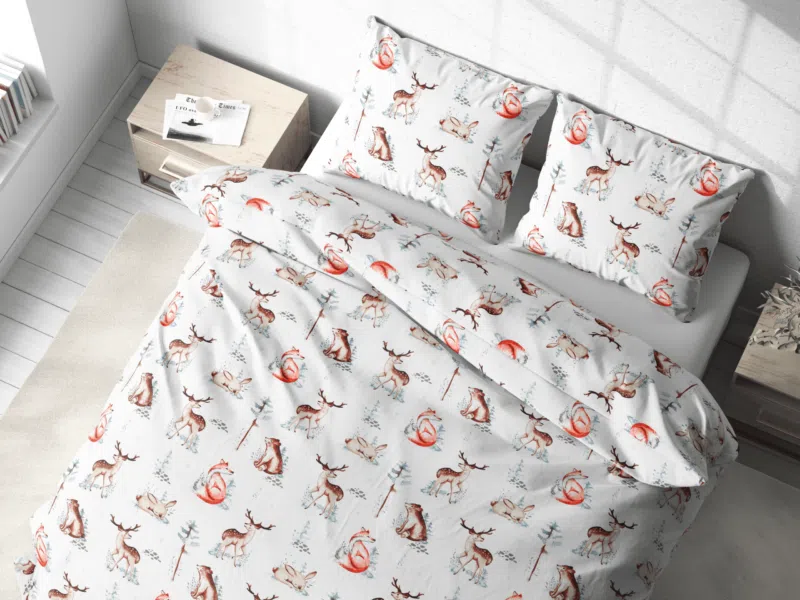 Christmas cotton bed linen deer by Stofex.