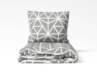 Cotton bed linen white geometric shapes by Stofex.