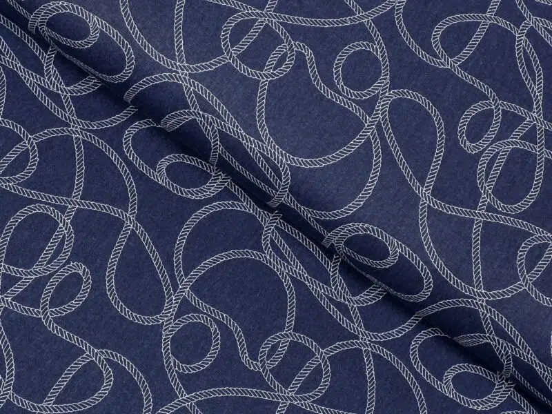 Cotton fabricropes on blue by Stofex.