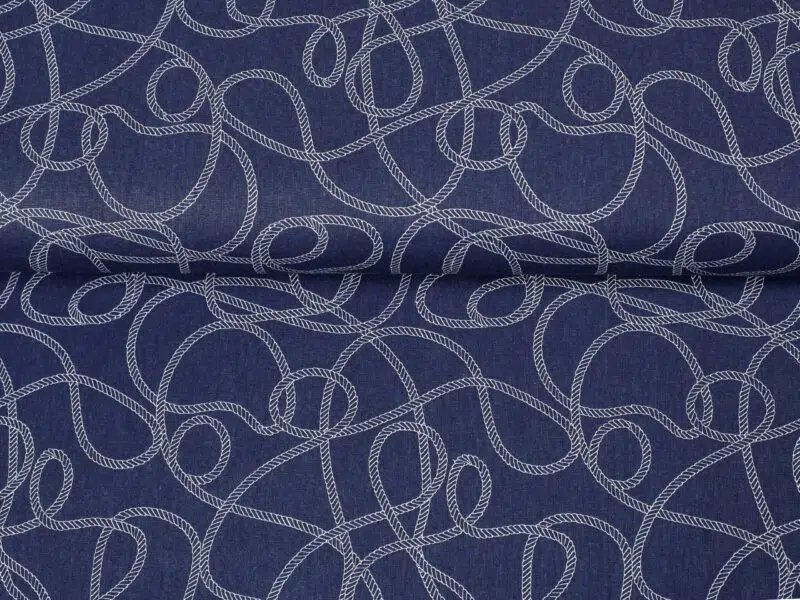 Cotton fabricropes on blue by Stofex.