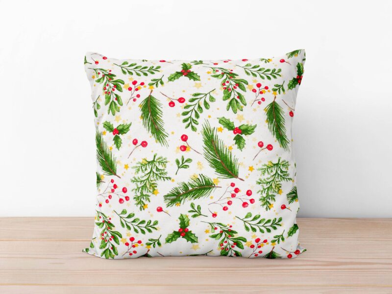 Christmas LONETA pillowcase red mistletoe by Stofex.