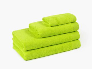 Modal towel and bath towel neon green by Stofex.