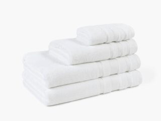 Luxury terry towel / bath towel white by Stofex.