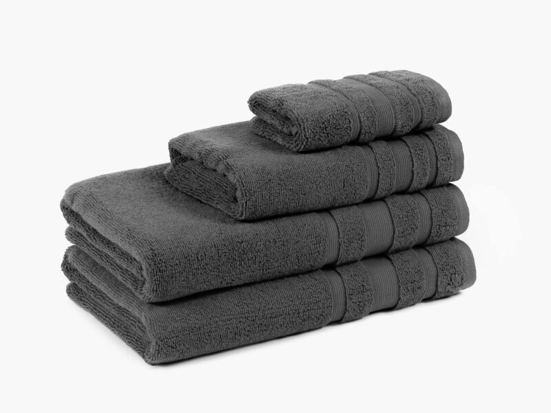 Luxury terry towel / bath towel dakr grey by Stofex.