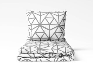 Cotton bed linen grey geometric shapes by Stofex.