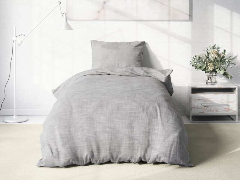 100% linen bedding rustic grey colour by Stofex.