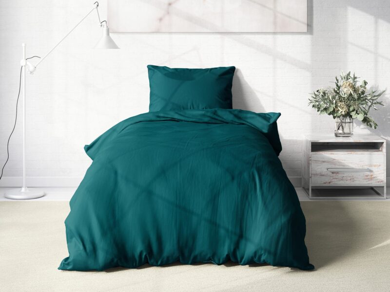 100% linen bedding dark petrol colour by Stofex.