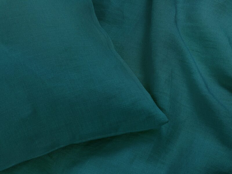 100% linen bedding dark petrol colour by Stofex.