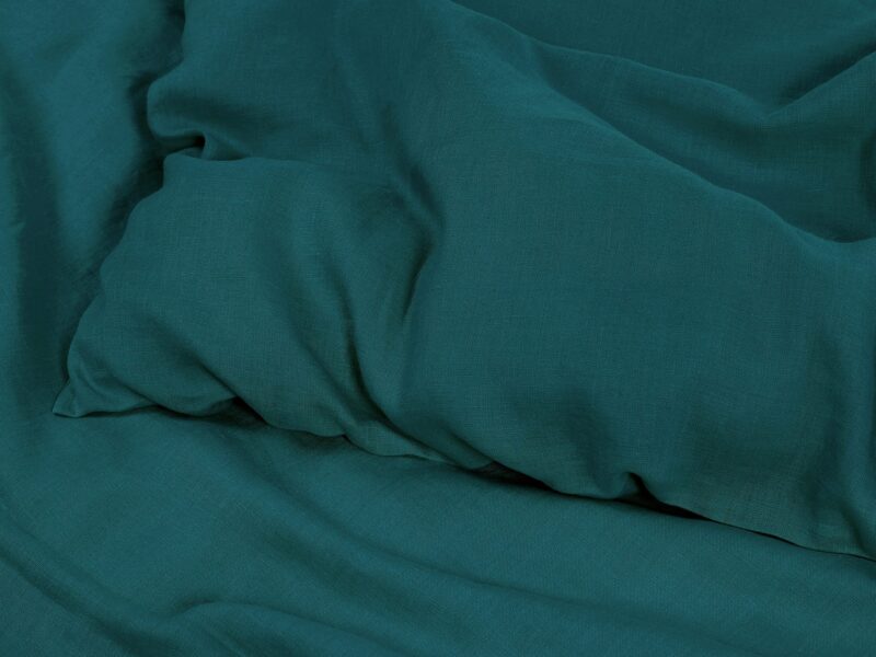 100% linen bedding dark petrol colour by Stofex.