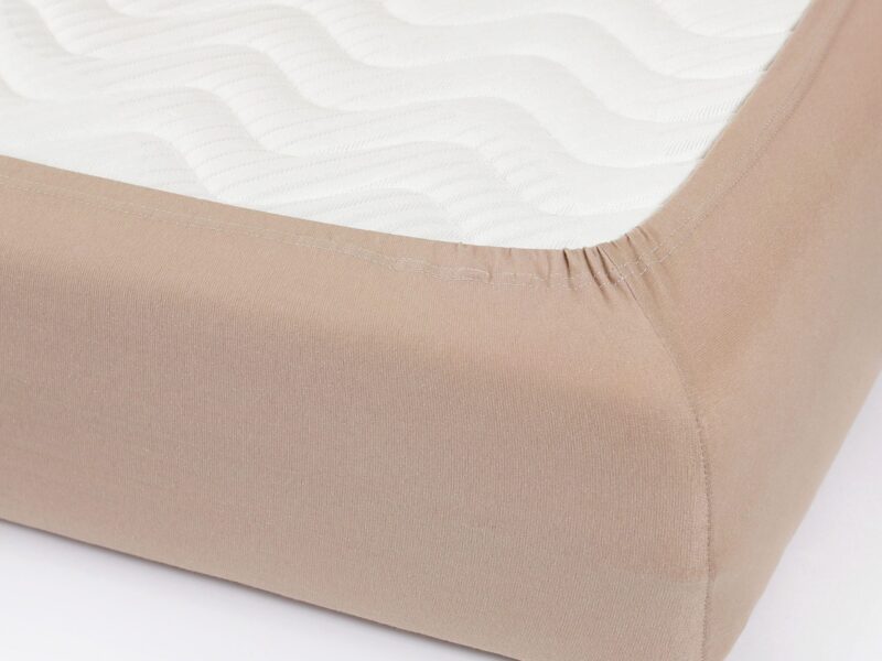 Jersey fitted sheet brown-grey by Stofex.