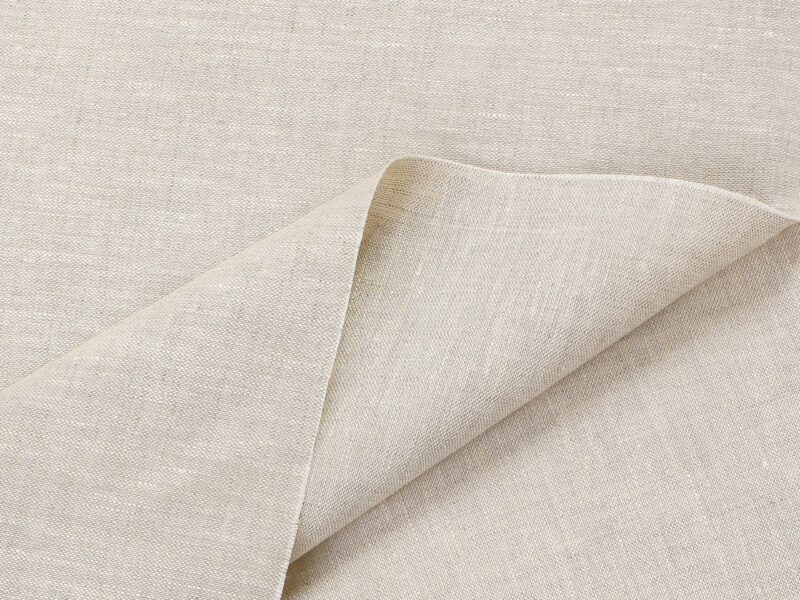 Solid colour linen fabric greige width 150 cm by Stofex.