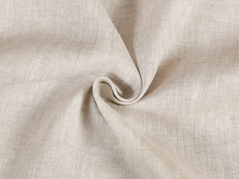 Solid colour linen fabric greige width 150 cm by Stofex.