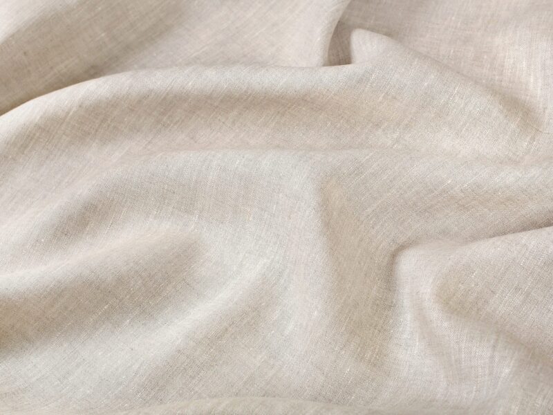 Solid colour linen fabric greige width 150 cm by Stofex.