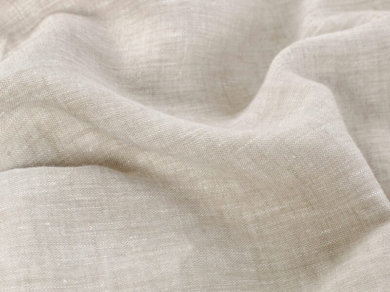 Solid colour linen fabric greige width 150 cm by Stofex.