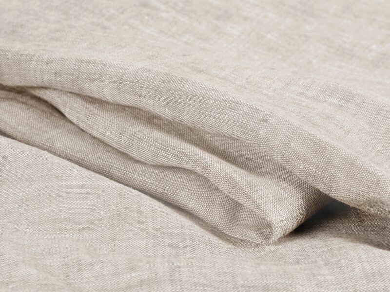 Solid colour linen fabric greige width 150 cm by Stofex.