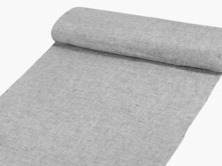 Solid colour linen fabric rustic grey width 145 cm by Stofex.