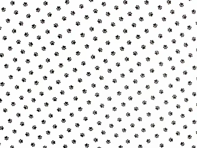 Cotton fabric black paws by Stofex.