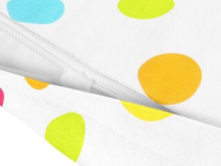 Kids' cotton pillowcase coloured polka dots on white background by Stofex.