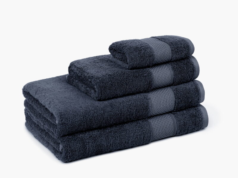 Bamboo towel / bath towel anthracite blue Baroque by Stofex.