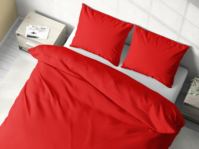 Cotton bed linen red colour by Stofex.