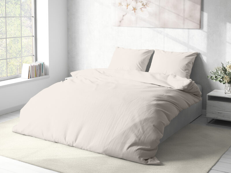 Cotton bed linen ivory colour by Stofex.