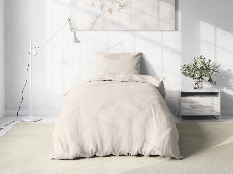 Cotton bed linen ivory colour by Stofex.