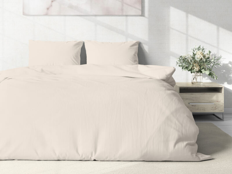 Cotton bed linen ivory colour by Stofex.