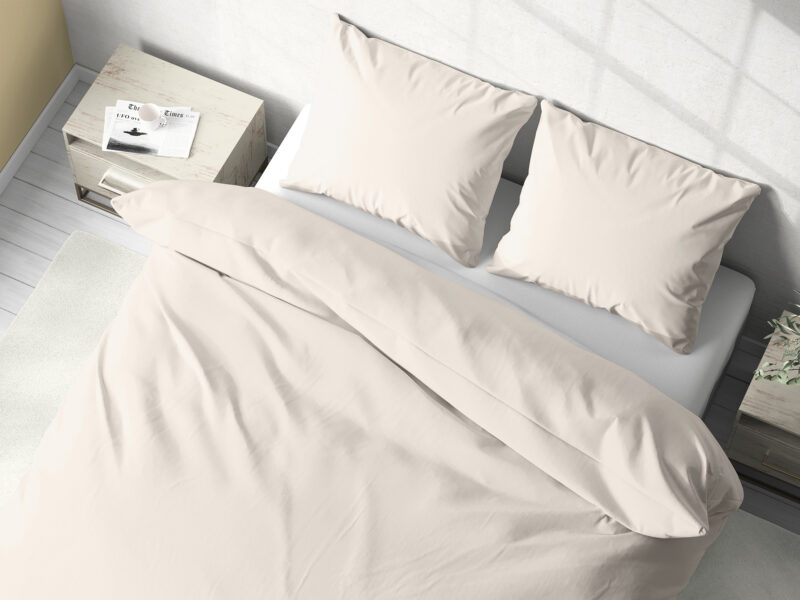 Cotton bed linen ivory colour by Stofex.