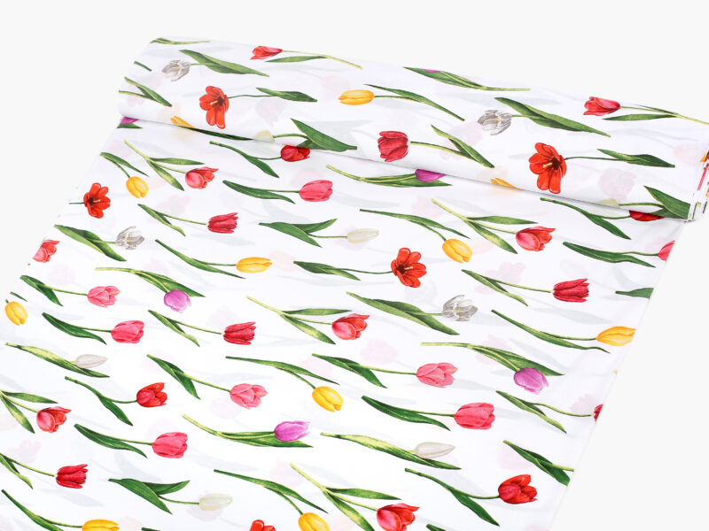 100% cotton fabric tulips width 220 cm by Stofex.