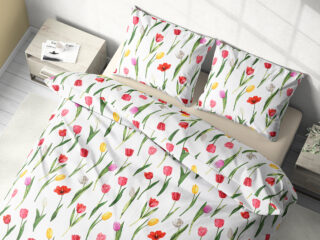 Cotton bed linen with tulips by Stofex.