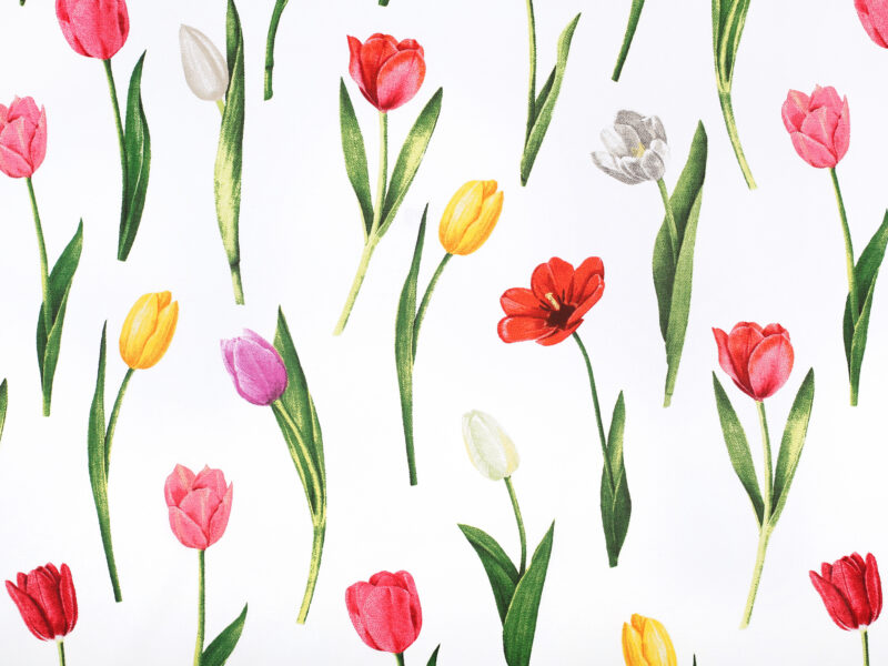 100% cotton fabric tulips width 220 cm by Stofex.