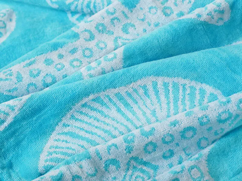 Large beach towel - shells on turquoise by Stofex.