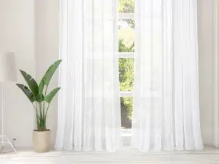 Jacquard sheer curtain smooth 257 by Stofex.