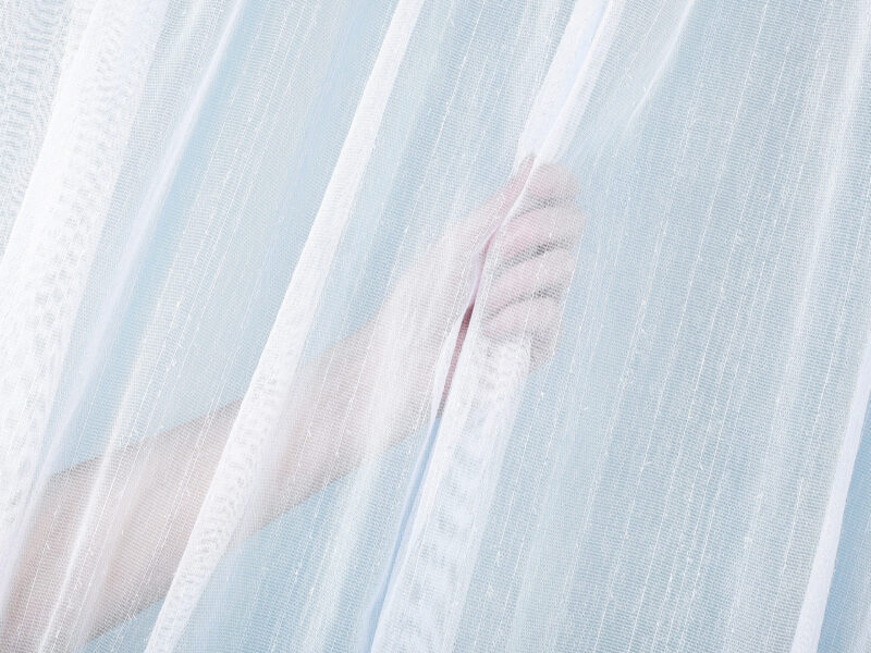 Jacquard sheer curtain with threads pattern 3191 by Stofex.