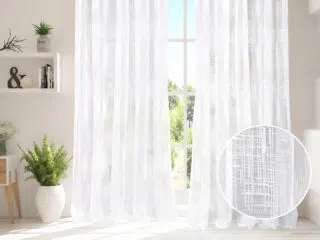 Jacquard sheer curtain with perodrawing pattern 22416 by Stofex.