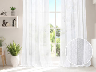 Jacquard sheer curtain mesh net pattern 49923 by Stofex.