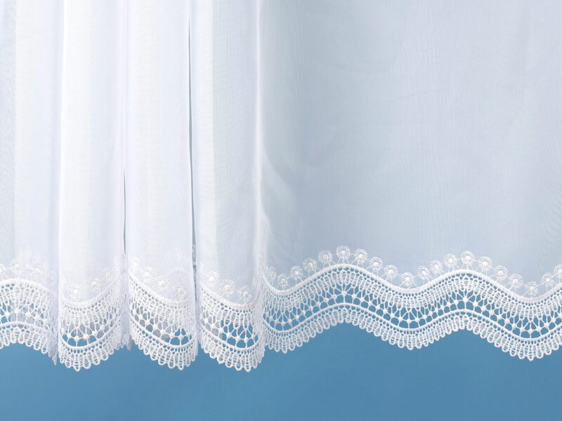 Jacquard sheer curtain with laces pattern 163517 by Stofex.