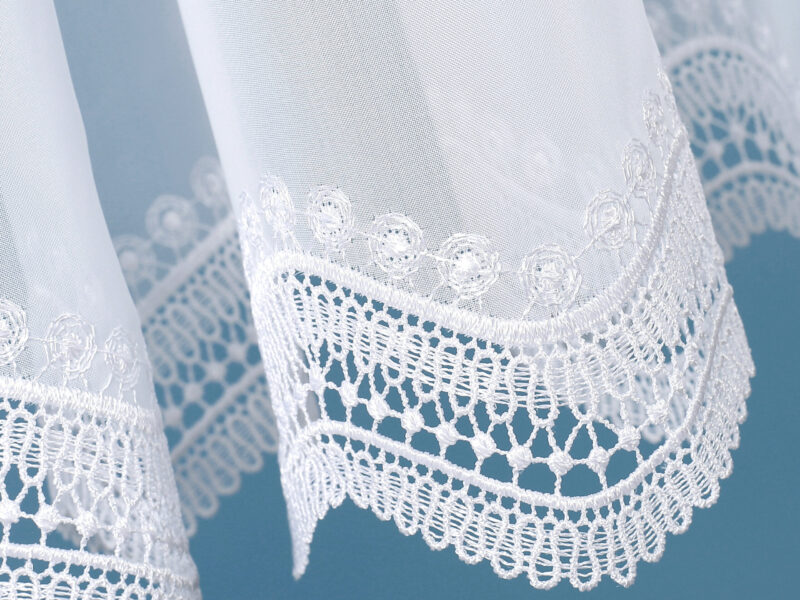 Jacquard sheer curtain with laces pattern 163517 by Stofex.