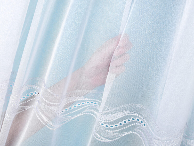 Jacquard sheer curtain stems with chain eyes pattern 247174 by Stofex.