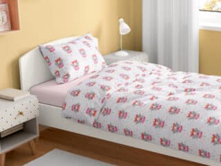 Kids' cotton bed linen - fairies on white by Stofex.