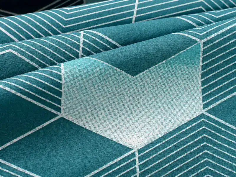 Cotton fabric 3D squares on petrol by Stofex.