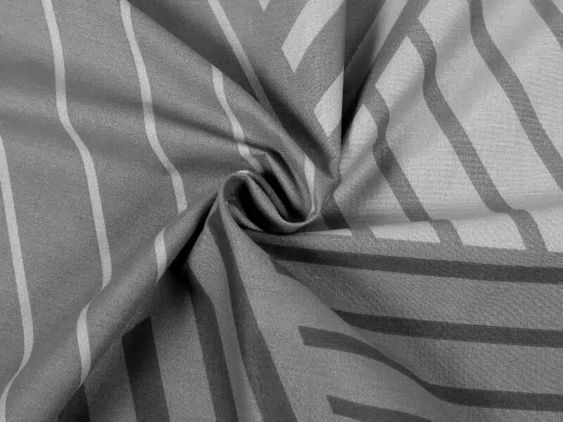 Cotton fabric geometric stripes on grey by Stofex.