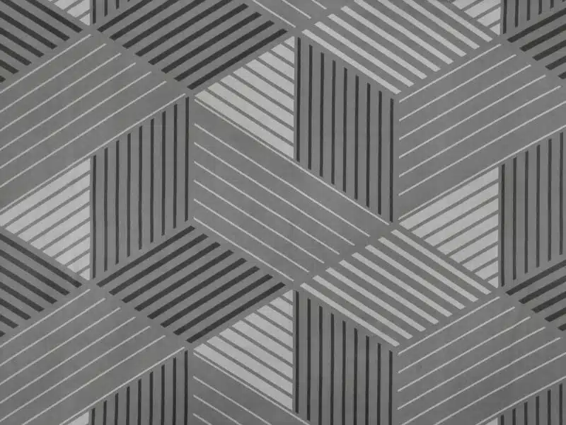 Cotton fabric geometric stripes on grey by Stofex.