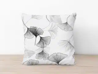 Cotton pillowcase ginkgo on white by Stofex.