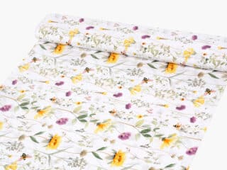 Cotton fabric meadow and bumblebee width 220 cm by Stofex.