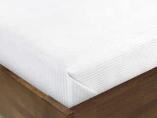 Damask flat sheet in white stripes 4 mm by Stofex.