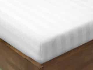 Damask fitted sheet white stripes 2 cm by Stofex.